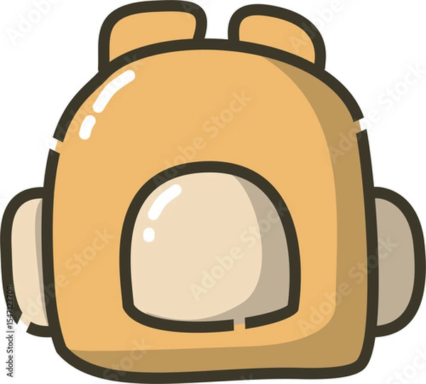 Obraz Cute yellow backpack illustration