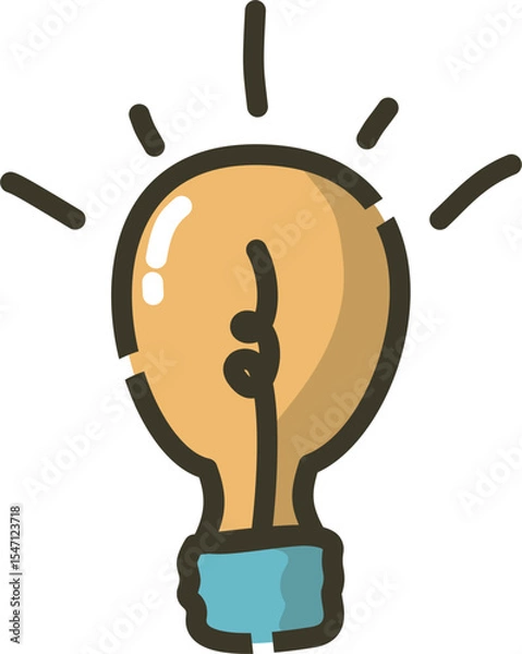 Obraz Cute light bulb idea cartoon