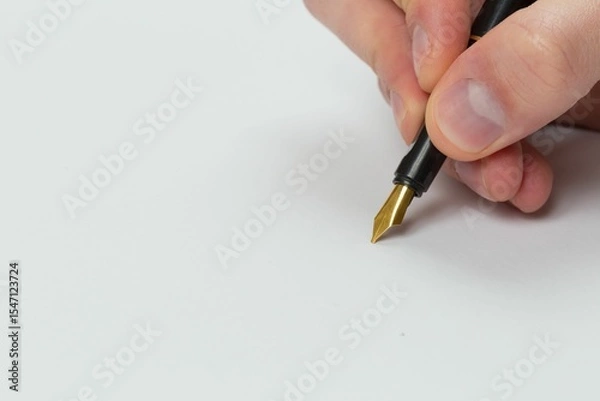 Obraz Hand writing with fountain pen