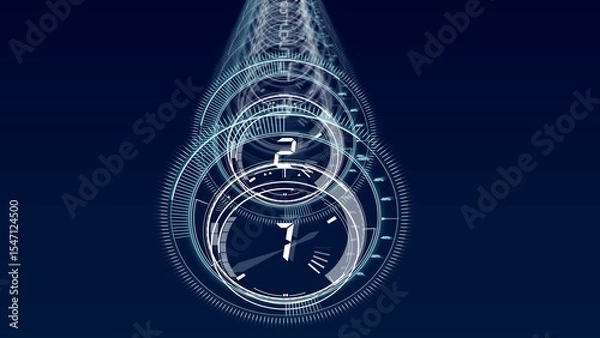 Fototapeta Interface dial countdown with blue background