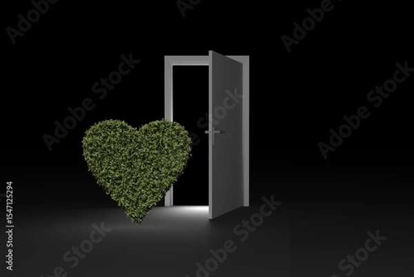 Obraz Heart shape of topiary at doorway