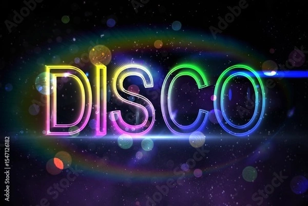 Obraz Digitally generated colourful disco text