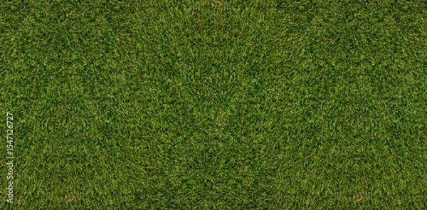 Fototapeta Continuous carpet of green grass blades is covering flat area in flat design, showing even texture