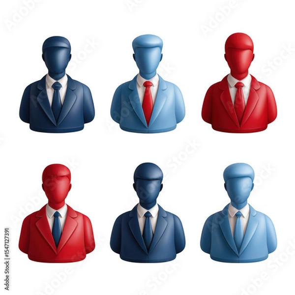 Obraz 3d business person icons isolated on transparent background