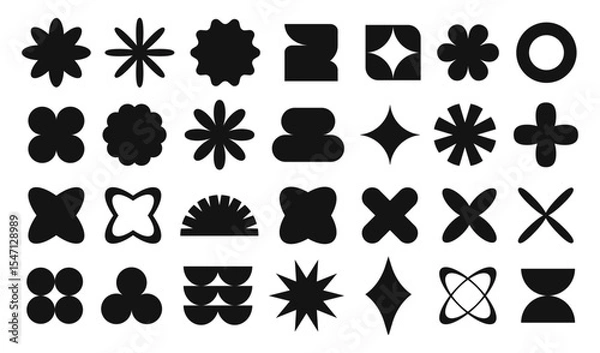 Fototapeta Collection of Abstract and Geometric Silhouette Shapes