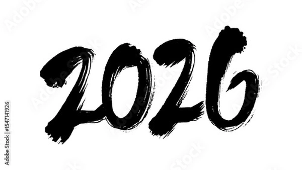 Obraz 年賀素材_手書きの2026年の筆字