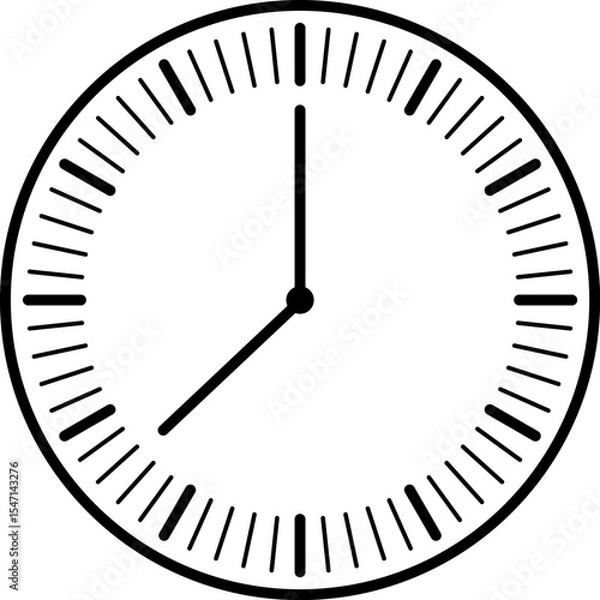 Fototapeta time clock round icon vector isolated on white background 