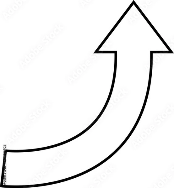 Fototapeta outline arrow icon pointing upward isolated on white background 