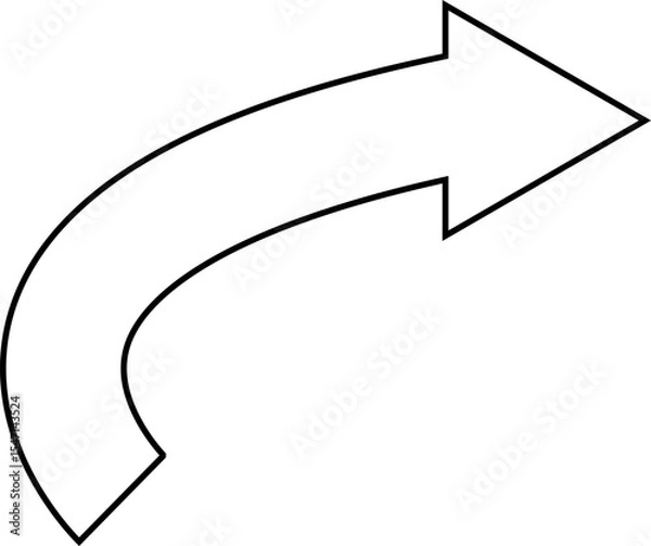 Fototapeta outline arrow sign pointing to right side direction 