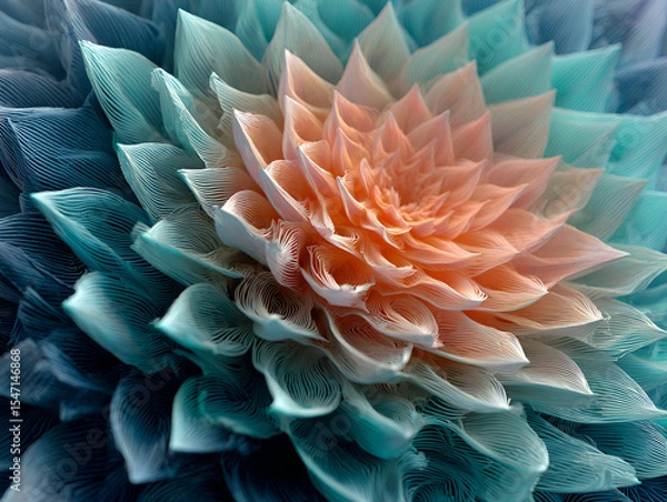 Fototapeta Abstract Flower Petals Creating a Colorful and Intricate Design