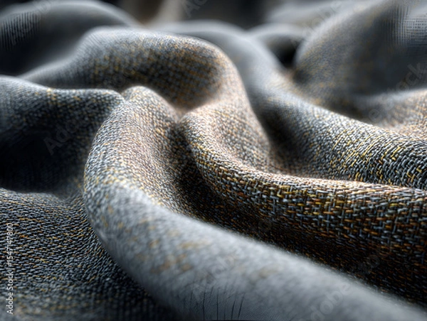 Fototapeta Textile Fabric Close-up with Woven Texture and Detailed Design