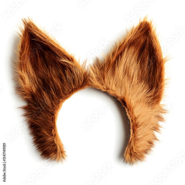 Obraz Furry cat ears are fun accessory that can enhance costumes or playful outfits, isolated on white background.