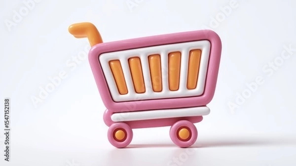 Fototapeta 3d rendering shopping cart
