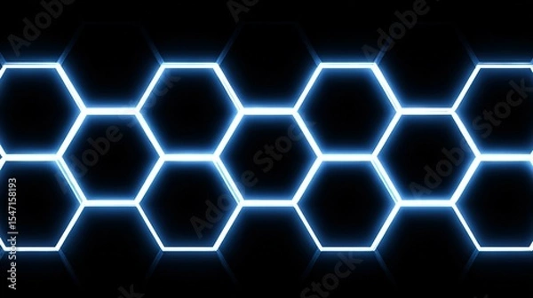 Obraz Hexagonal pattern with glowing lines.