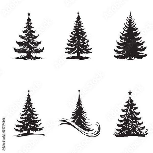 Obraz christmas tree set