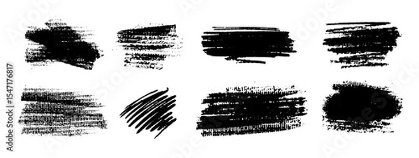Fototapeta Vector black hand drawn brush stroke, brush, line or texture. Dirty artistic design element, box, frame or background  for text. Halftone texture. Grunge rough edges. 