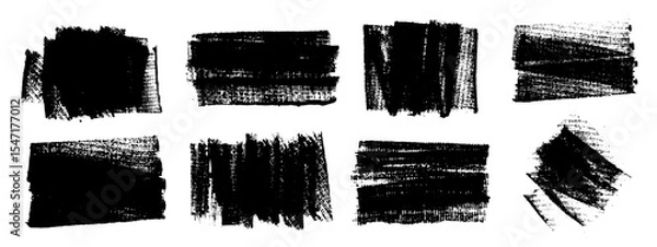 Fototapeta Vector black hand drawn brush stroke, brush, line or texture. Dirty artistic design element, box, frame or background  for text. Halftone texture. Grunge rough edges. 