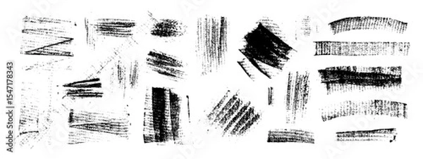 Fototapeta Vector black hand drawn brush stroke, brush, line or texture. Dirty artistic design element, box, frame or background  for text. Halftone texture. Grunge rough edges. 