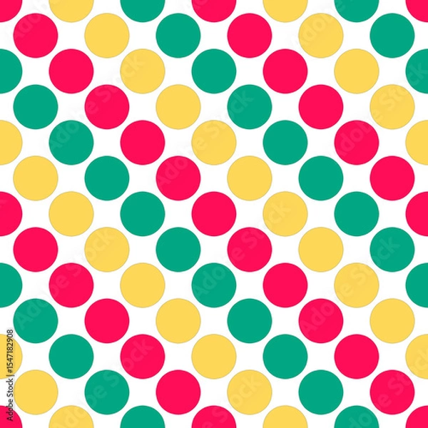 Obraz Multi colored large polka dots retro sixties