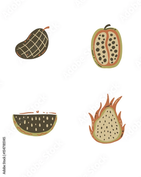 Obraz set of fresh fruits