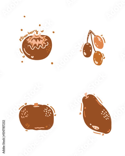 Obraz Fruits vegetables vector
