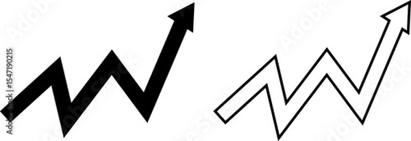 Fototapeta business graph arrow symbol set filled and outline shape 