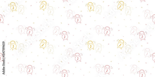 Fototapeta colors doodle alarm clock seamless pattern background