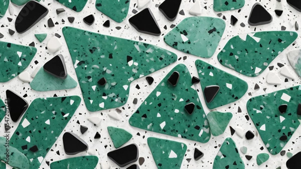 Obraz Fresh Green and White Terrazzo Pattern Texture