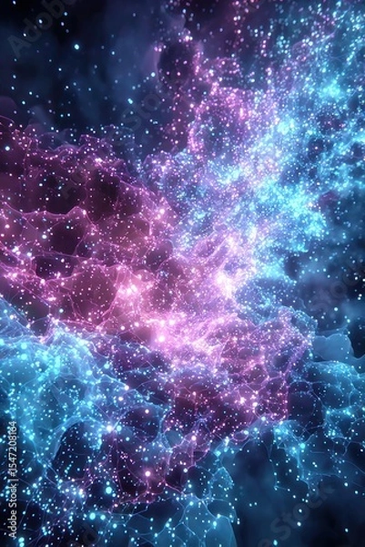 Fototapeta Nebula of vibrant cosmic clouds