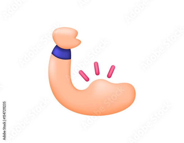Fototapeta bicep muscle concept. illustration of an arm showing its bicep muscle. flexing muscle. showing or exhibiting strength. bodybuilder. gym or fitness. symbol. minimalist 3d style design. design asset