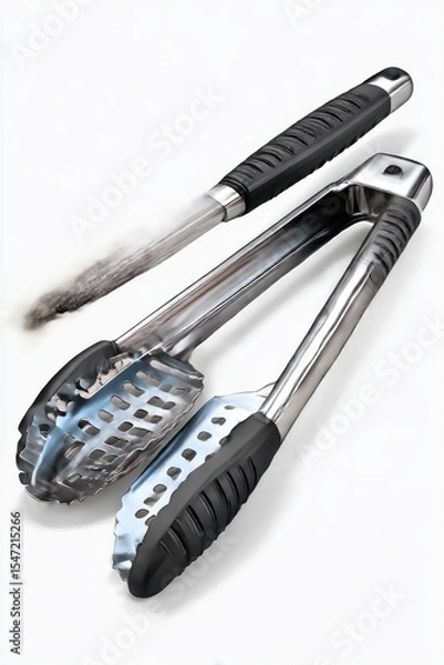 Obraz Kitchen tongs with black handles