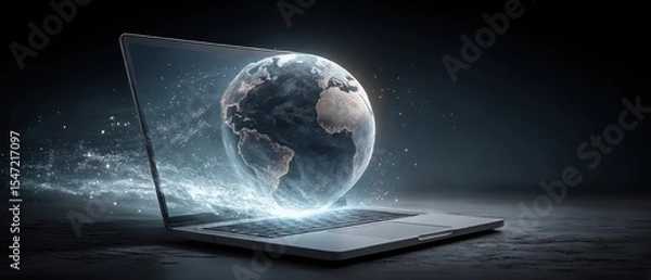 Obraz Laptop displaying globe