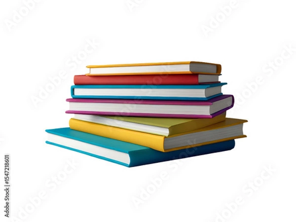 Fototapeta stack of colorful school note books isolated on transparent background
