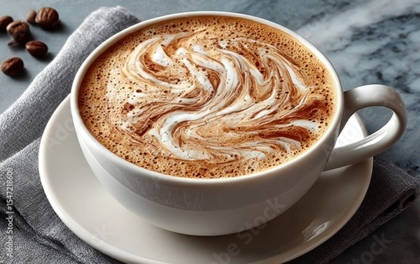 Obraz Latte art on a white mug