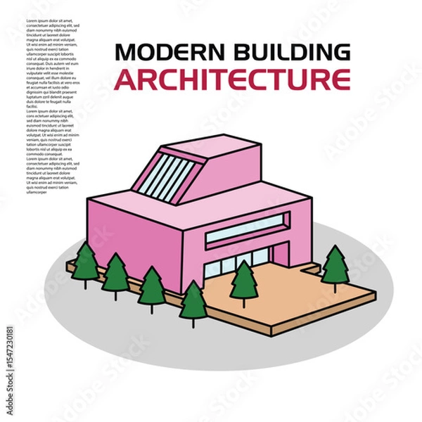 Fototapeta Modern building architecture editable vector good to use for percentage and others