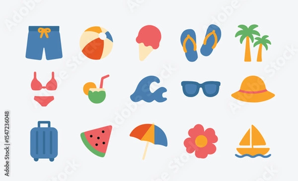 Obraz Flat Summertime Vibes Graphic Pack