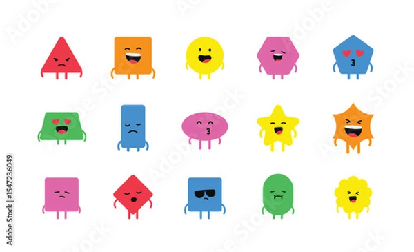 Obraz Cute Basic Shape Character Illustration Pack