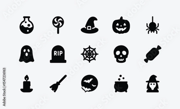 Obraz Spooky Happy Halloween Icon Pack
