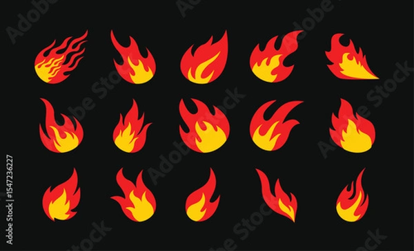 Obraz Stylized Fire Flame Graphic Pack