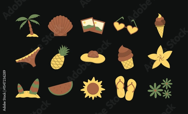 Obraz Flat Summertime Vibes Graphic Pack