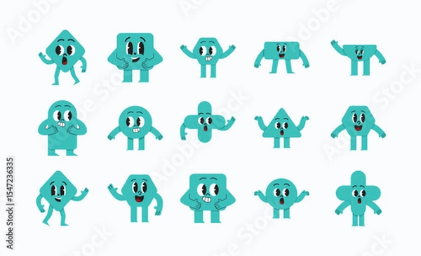 Obraz Cute Basic Shape Character Illustration Pack