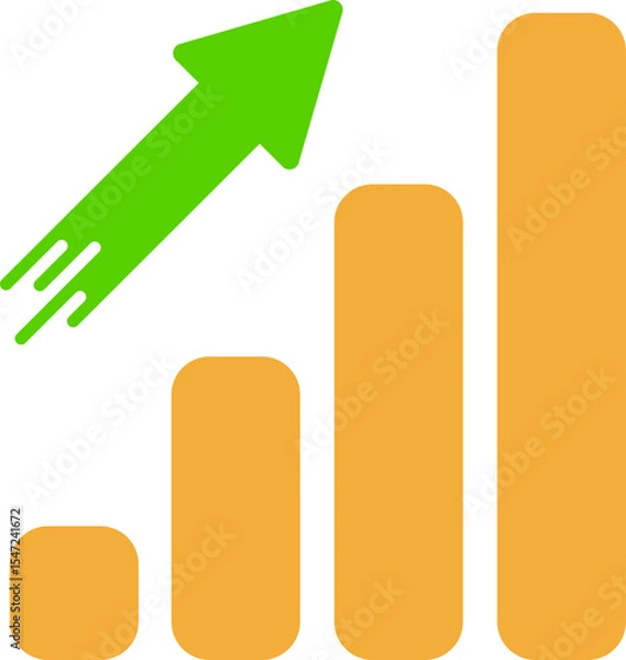 Obraz Increasing success and growth Rapid Growth Chart Upward Trending Bar Graph Showing Exponential Increase and Success, Business Progress, Financial Investment, and Analytical Insight.