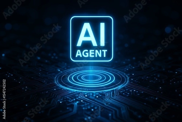 Fototapeta Ai agent digital square concept