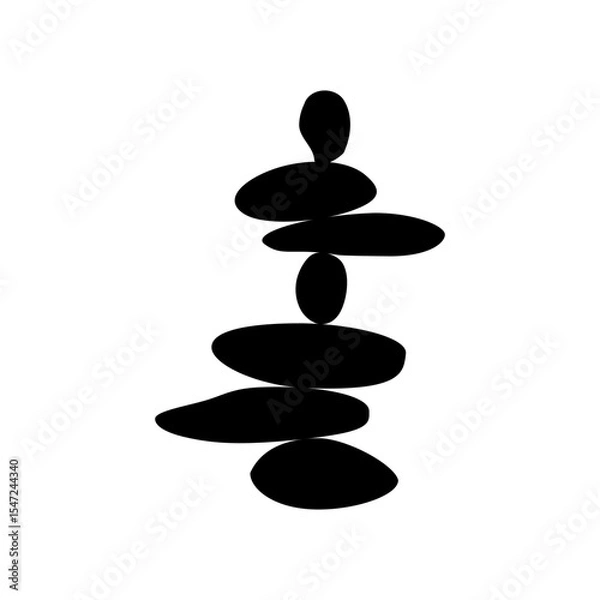 Obraz 7 balanced stones, well-being and harmony lifestyle concept, yoga vector logotype template