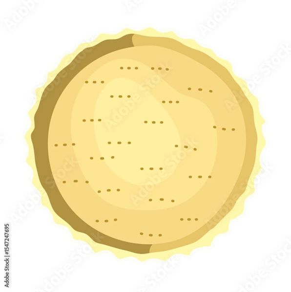 Obraz Pie Crust Dough Illustration Isolated on White Background