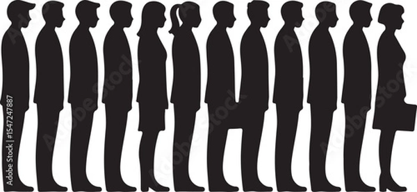 Obraz Worker lineup vector illustration