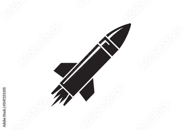 Obraz Missile Silhouette Vector Illustration