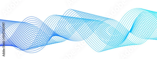 Fototapeta Abstract wave background with smooth, interwoven lines forming a fluid, oscillating pattern. Sense of rhythm and motion, resembling frequency waves or digital soundwaves.