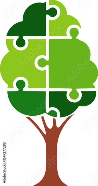 Fototapeta Puzzle Tree Infographic