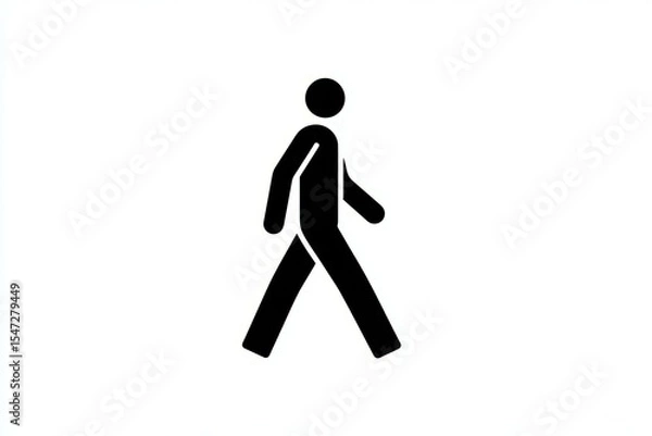 Obraz Simple walking person icon on white background